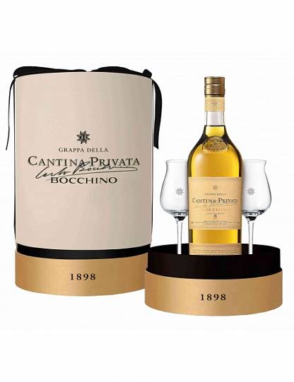 Граппа Bocchino Cantina Privata 8 anni gift box with 2 glasses 700 мл