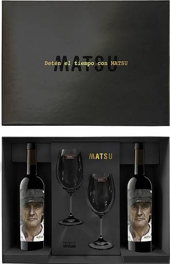 Набор Matsu, "El Recio"  2018 gift set with 2 bottles & 2 glasses  Матс