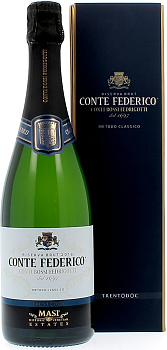 Игристое вино Conte Federico dei Bossi Fedrigotti  Riserva  Brut   gift box  750 мл