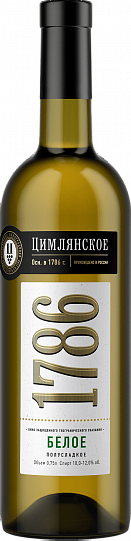 Вино Цимлянское 1786 ЗГУ  белое полусладкое  750 мл
