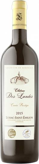 Вино Chateau des Landes  Cuvee Prestige   Lussac Saint-Emilion AOC   2015 1500 мл
