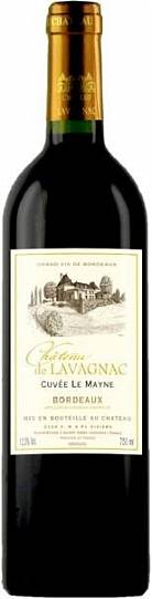 Вино Chateau de Lavagnac Cuvee Le Mayne  Bordeaux AOC  2013 750 мл