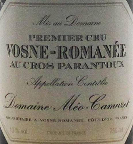 Вино Domaine Meo-Camuzet Au Cros-Parantoux Vosne-Romanee Premier Cru AOC  2018 750 м