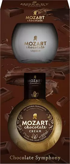 Ликер Mozart Chocolate Cream   gift box with round glass  500 мл  17%