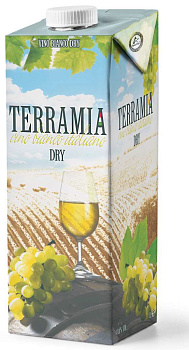 Вино Terramia  Tetra Pak  Террамия  белое сухое Тетра Пак  1000 мл