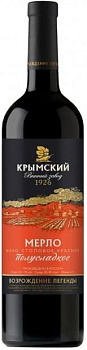 Вино Крымский ВЗ Крымское Мерло Красное Полусладкое 700 мл