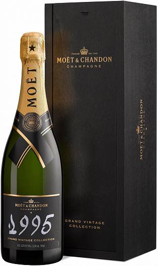 Шампанское Moet & Chandon Grand Vintage 1995 wooden box 750 мл 