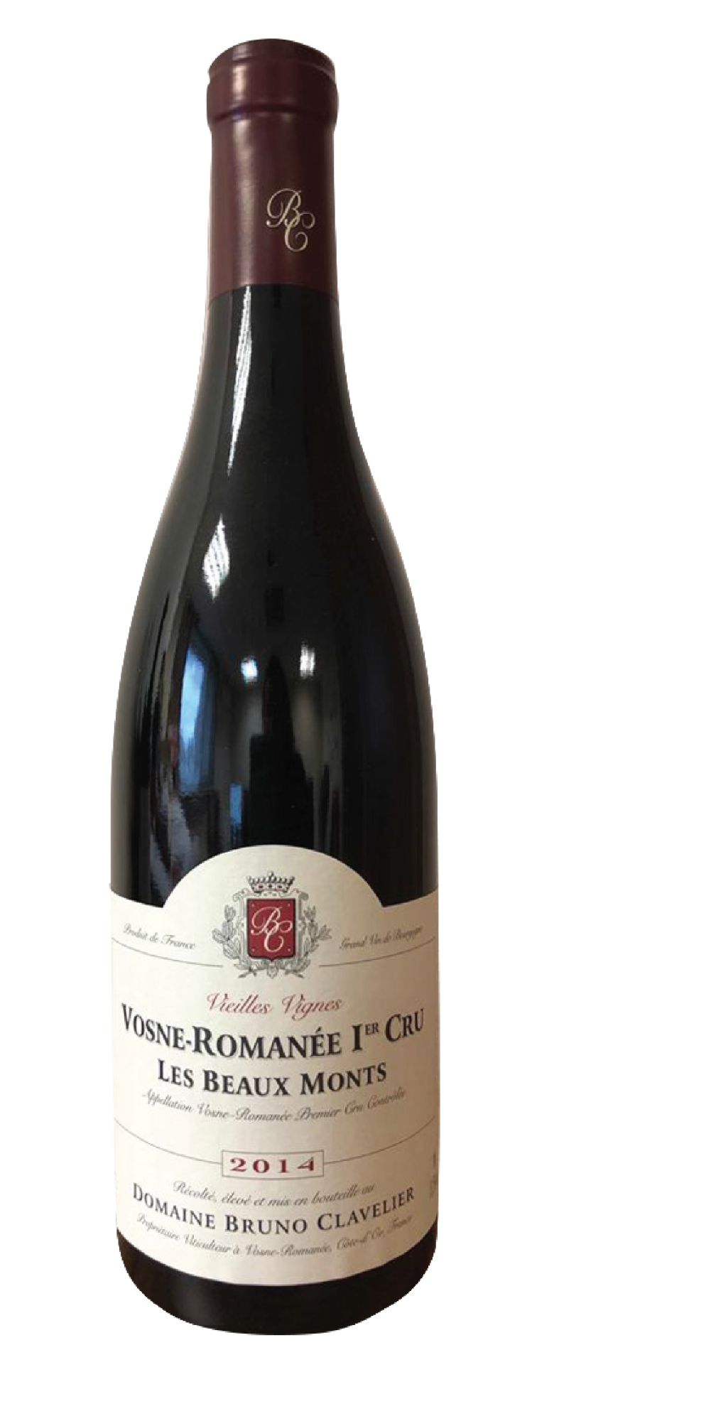 Вино  Domaine Bruno Clavelier VOSNE-ROMAN?E 1er CRU AOC Les Beaux Monts Vieilles Vignes  Домен Бруно Клавелье Вон-Романе Премье Крю Ле Бо Мон Вьей Винь  2014 750 мл 13,5%