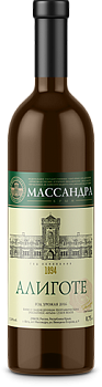 Вино Массандра Крым Алиготе 2019 сухое белое 750 мл