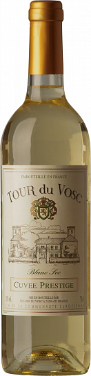 Вино  Tour du Vosc  Cuvee Prestige Blanc Sec Тур дю Воск Кюве Прест