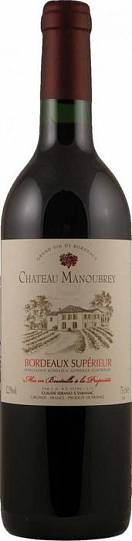Вино  Chateau Manoubrey  Bordeaux Superieur АОC Шато Манубре 2011  750 м
