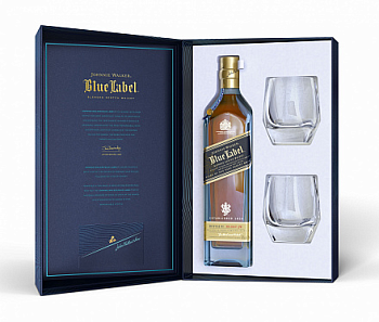 Виски Johnnie Walker Blue Label  Джонни Уокер Блю Лейбл в подарочной коробке + 2 ст  700 мл