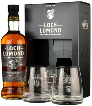 Подарочный набор  Виски Loch Lomond 151th The Open Special Edition Royal Liverpool Rioja Finish in gift box with two glasses  700 мл  46 %