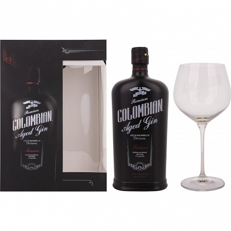 Джин Premium Colombian Aged Gin Treasure gift box + glass 700 мл