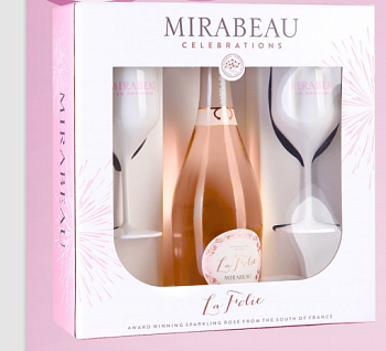 Подарочный набор   Mirabeau La Folie Мирабо Ля Фоли 750 мл  с 2 бокалами