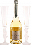 Шампанское  Amour de Deutz Brut Blanc Амур де Дейц Брют Блан c 2мя хрустальнами бокалами в подарочной коробке 750 мл