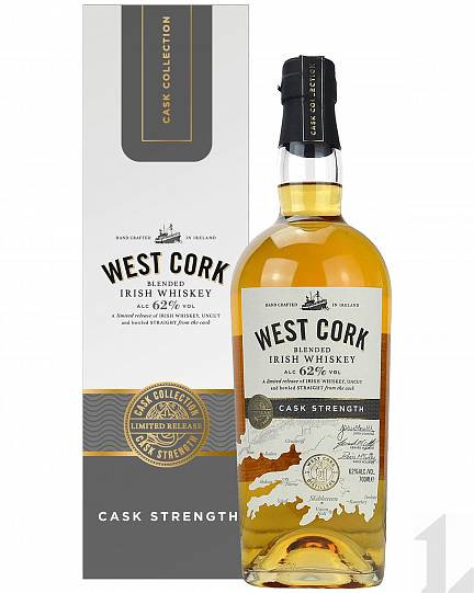 Виски West Cork Cask Strength Blended Irish Whiskey gift box 700 мл