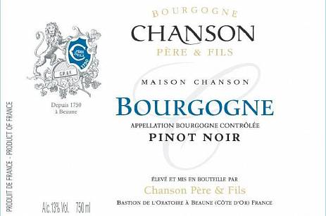 Вино Chanson Pere et Fils Bourgogne Chardonnay  2012 750 мл