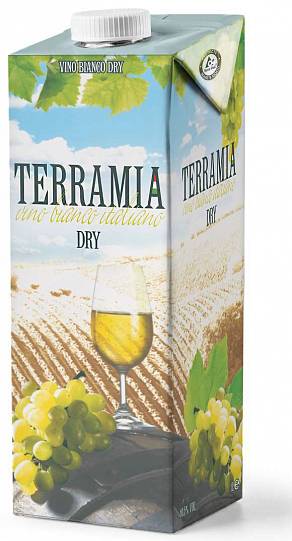 Вино Terramia  Tetra Pak  Террамия  белое сухое Тетра Пак  1