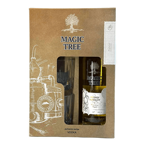 Водка  Magic Tree   Honey Apricot  gift box with a glasses   500 мл   40%