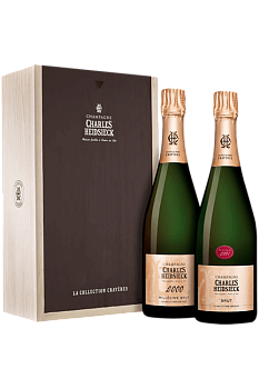 Подарочный набор  Charles Heidsieck  Duo La Collection Crayères Brut w/b: Millésime 2000  + Mis en Cave 2001   Миллезим 2000  750 мл + Миз ан Кав 2001 750 мл