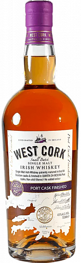 Виски West Cork Small Batch Port Cask Finished Single Malt Irish Whiskey   700 мл