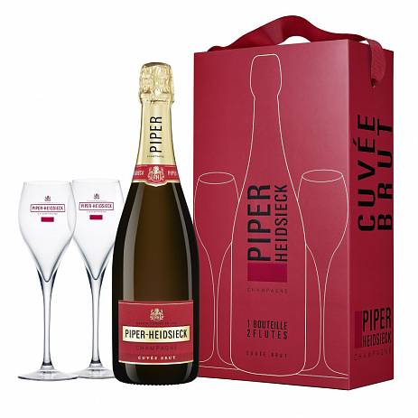 Шампанское Piper-Heidsieck Brut gift box set  with 2 glasses  750 мл  12 %