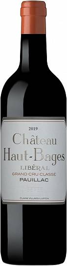Вино Chateau Haut-Bages Liberal, Grand Cru Classe Pauillac AOC 2019 750мл 14.5%