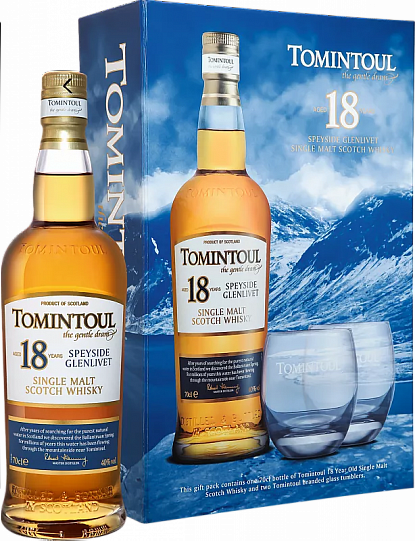 Виски Tomintoul Speyside Glenlivet Single Malt Whisky 18 y.o. (gift box) 40%  2002 70