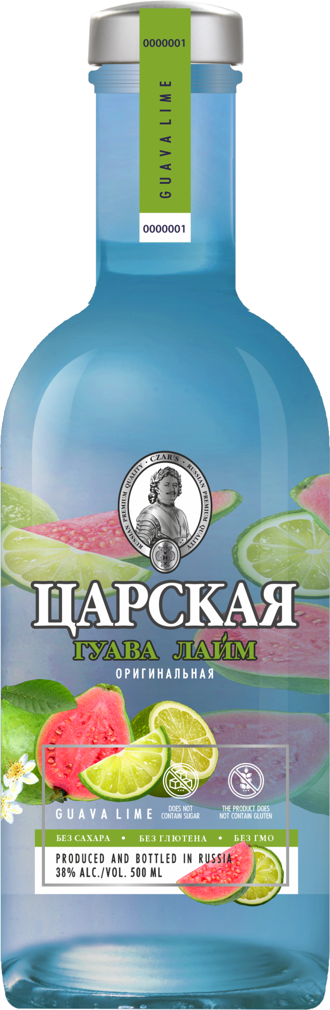 ВОДКА ЦАРСКАЯ ОРИГИНАЛЬНАЯ ГУАВА ЛАЙМ   38% 500 мл