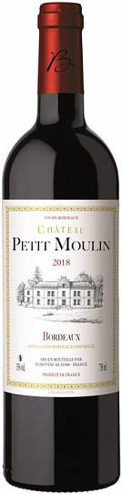 Вино Chateau Petit Moulin Rouge  Bordeaux AOC red  2018   750 мл