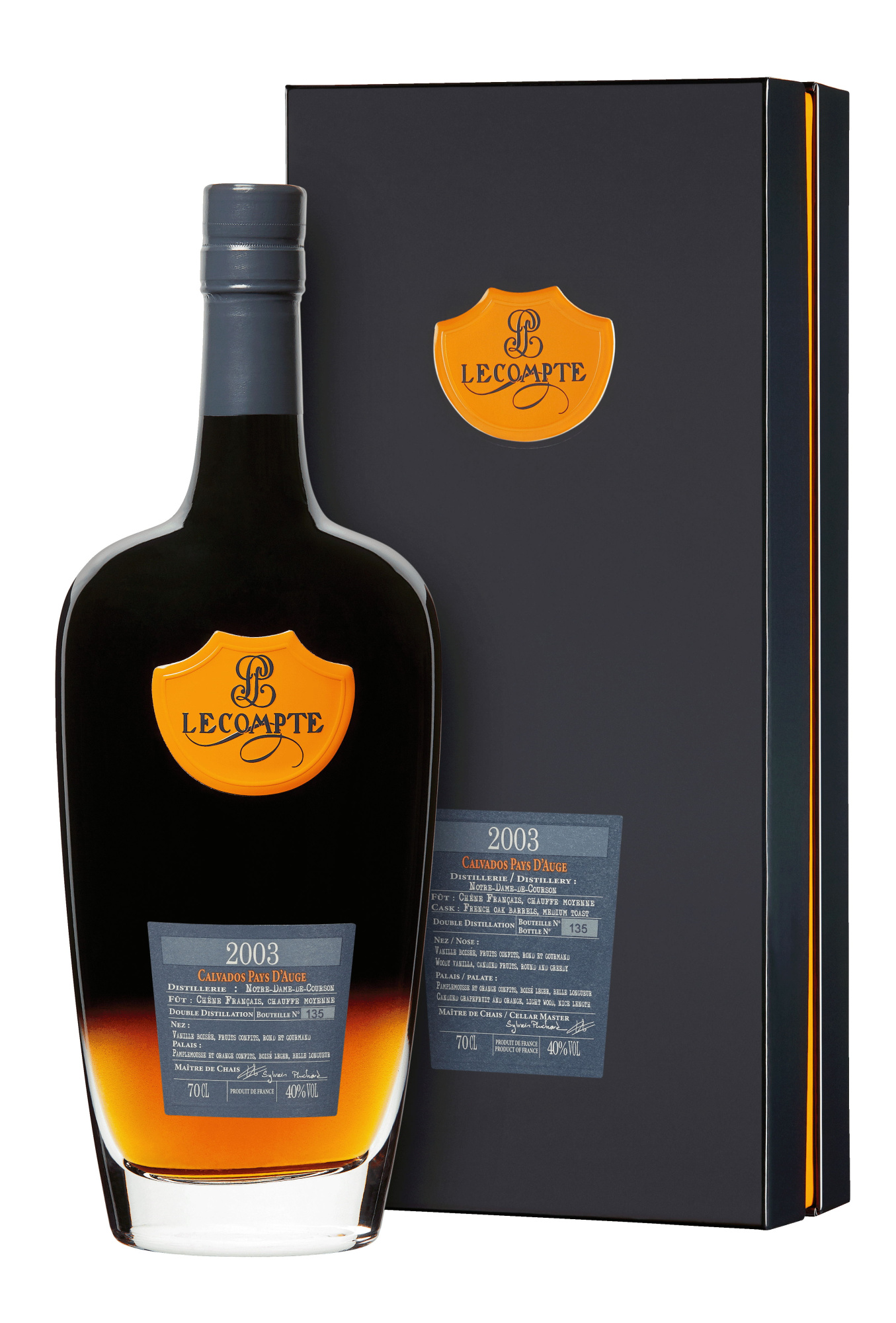 Кальвадос Calvados Lecompte  Pays d`Auge in gift box 2003  700 мл