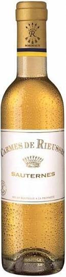 Вино Les Carmes de Rieussec Sauternes AOC Ле Карм де Рьёссек 2012 375 