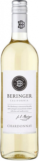 Вино Beringer Classic Chardonnay white semi dry  2020 750 мл