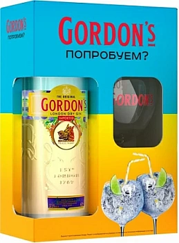 Джин Gordon's gift box  700 мл  + glass