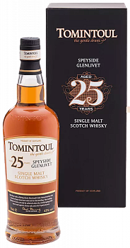 Виски Tomintoul Speyside Glenlivet 25 yo Томинтоул Спейсайд Гленливет в подарочной коробке 25 лет  700 мл