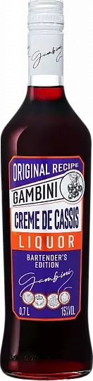 Ликер   Gambini Crème De Cassis  700  мл  15 %