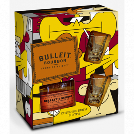 Бурбон Подарочный набор 2 glass  Bulleit  Bourbon   700 мл