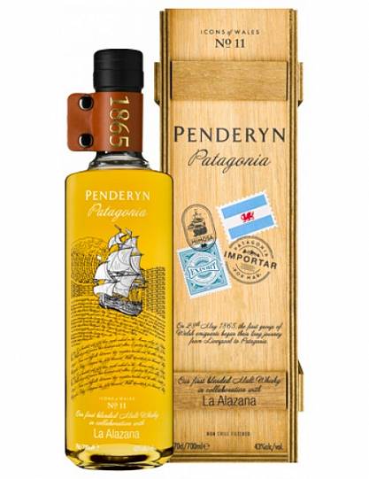 Виски   Penderyn Patagonia   wooden box   700 мл  43%