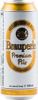 Пиво Brauperle Premium Pils in can Брауперле Премиум Пилс в жестяной банке 500 мл