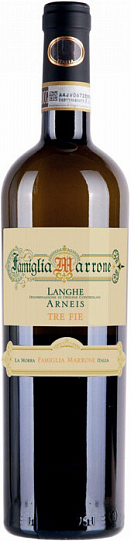 Вино Famiglia Marrone  Tre Fie Langhe DOC Arneis  750 мл 