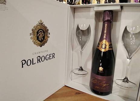 Игристое вино Pol Roger Brut Rose gift box  2 glass  2012   750 мл