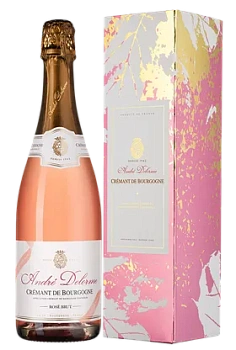 Игристое вино  Andre Delorme  Cremant de Bourgogne Brut Rose gift box  750 мл