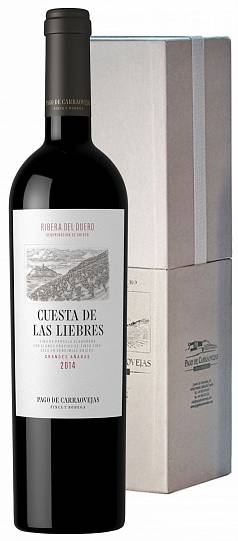 Вино Pago de Carraovejas  Cuesta de Las Liebres 2014  gift box  750 мл