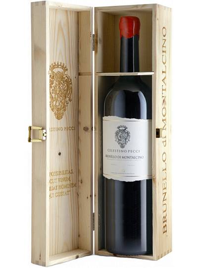 Вино Celestino Pecci,   Brunello di Montalcino DOCG 2018  wooden box   1500 мл  14,5