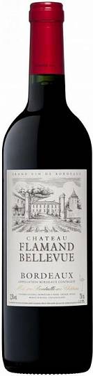Вино Chateau Flamand Bellevue  Rouge  Bordeaux AOC  2018  750 мл