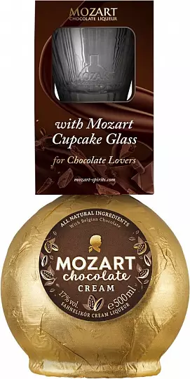 Ликер Mozart Chocolate Cream   gift box  with cupcake glass   500 мл  17%