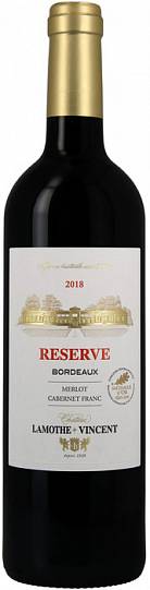 Вино Chateau Lamothe-Vincent  Reserve   Rouge Bordeaux AOC red dry  2018    750 мл