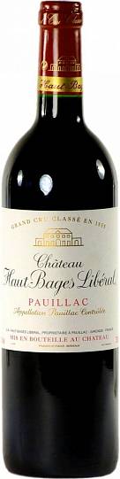 Вино Chateau Haut-Bages Liberal Grand Cru Classe Pauillac AOC Шато О-Баж Ли