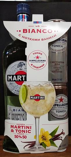 Подарочный набор вермут Martini Bianco 1000 мл